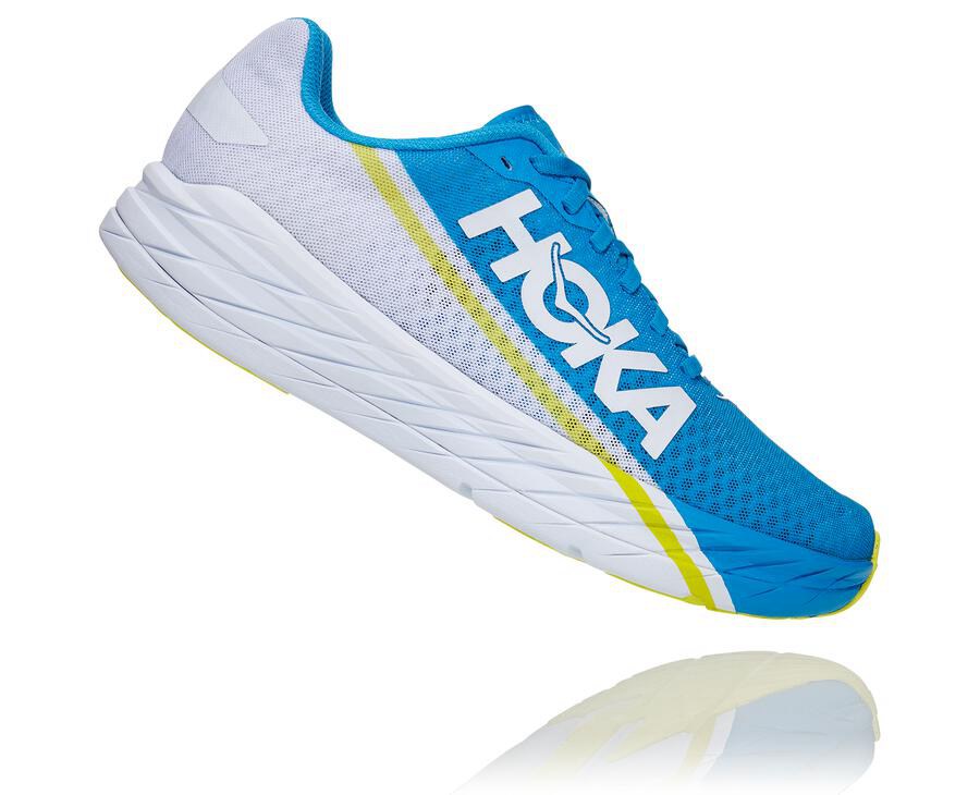 Hoka One One Hardloopschoenen Dames - Rocket X - Wit/Blauw - XJ7406315